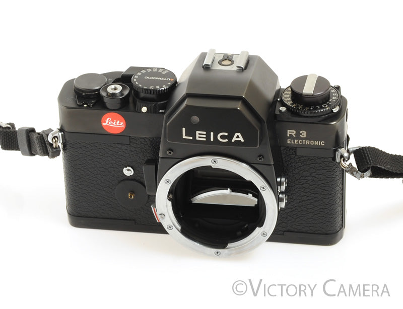 Leica R3 Electronic Black 35mm Film SLR Camera -No Self Timer- [Good] - Victory Camera
