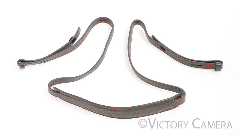 Leica Grey Leather Camera Strap w/ Red Stitching - Victory Camera