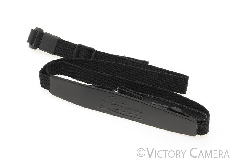 Leica Black Strap w/ &quot;Leica&quot; Pad, Leather Ends  [EXC+] - Victory Camera