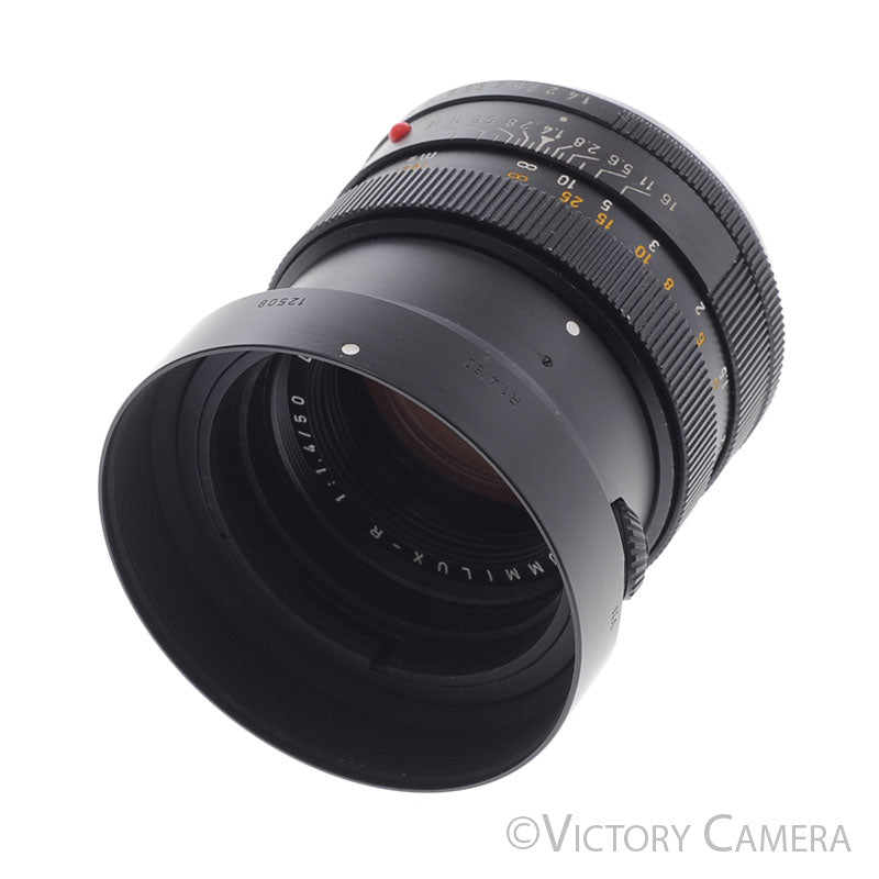 Leica Leitz Summilux-R 50mm f1.4 3 Cam Lens w/ 12508 Shade [EXC+] - Victory Camera