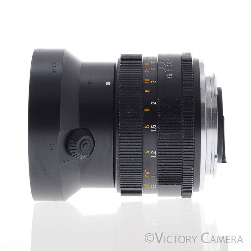 Leica Leitz Summilux-R 50mm f1.4 3 Cam Lens w/ 12508 Shade [EXC+] - Victory Camera