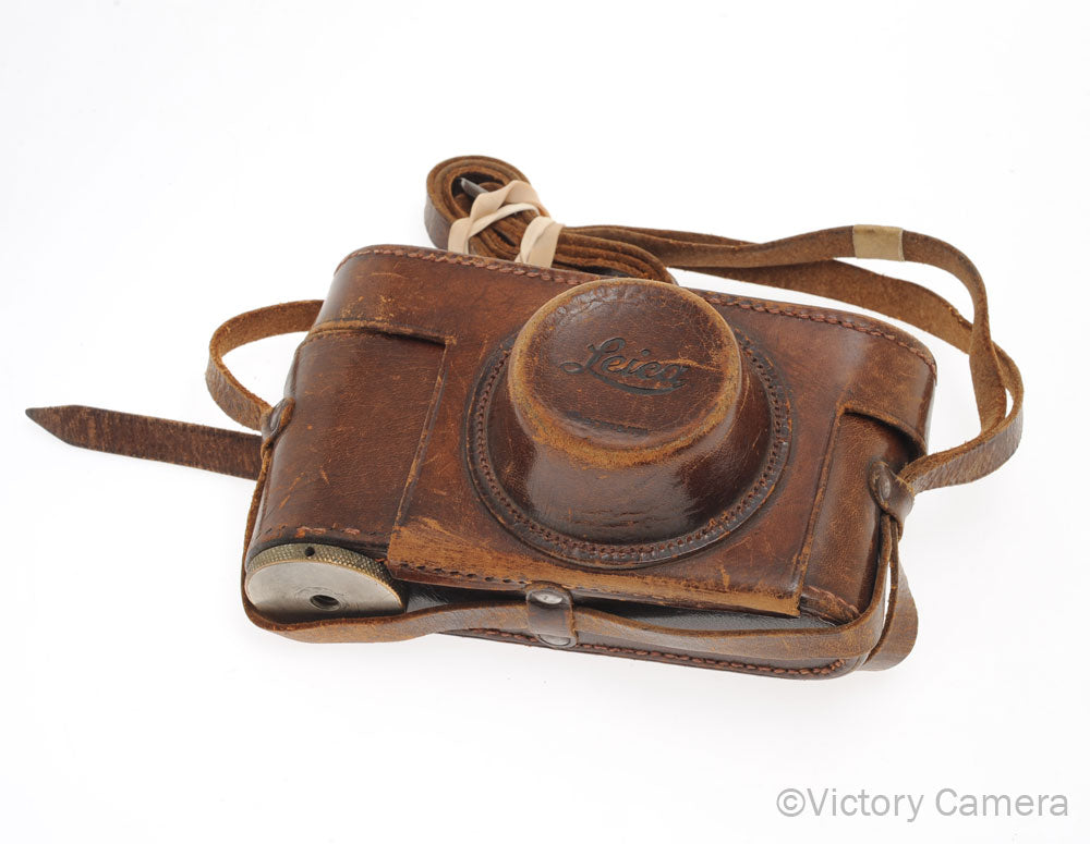 Leica Genuine Brown Leather Ever Ready Case For III [EXC-] - Victory Camera