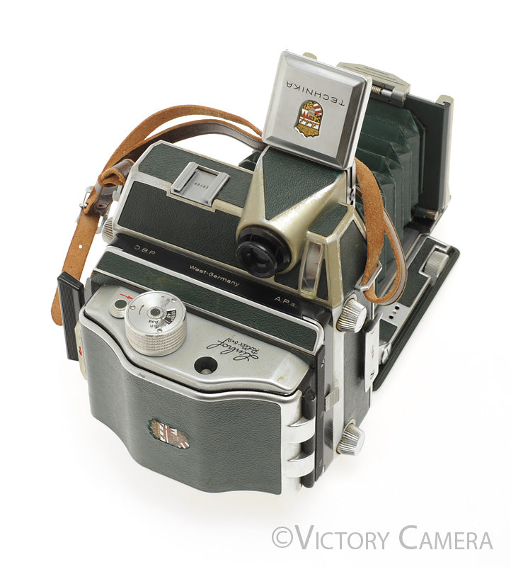 Linhof Technika III Green 6x9 Camera, 3 Lenses, Ground Glass, Grip [EXC] - Victory Camera