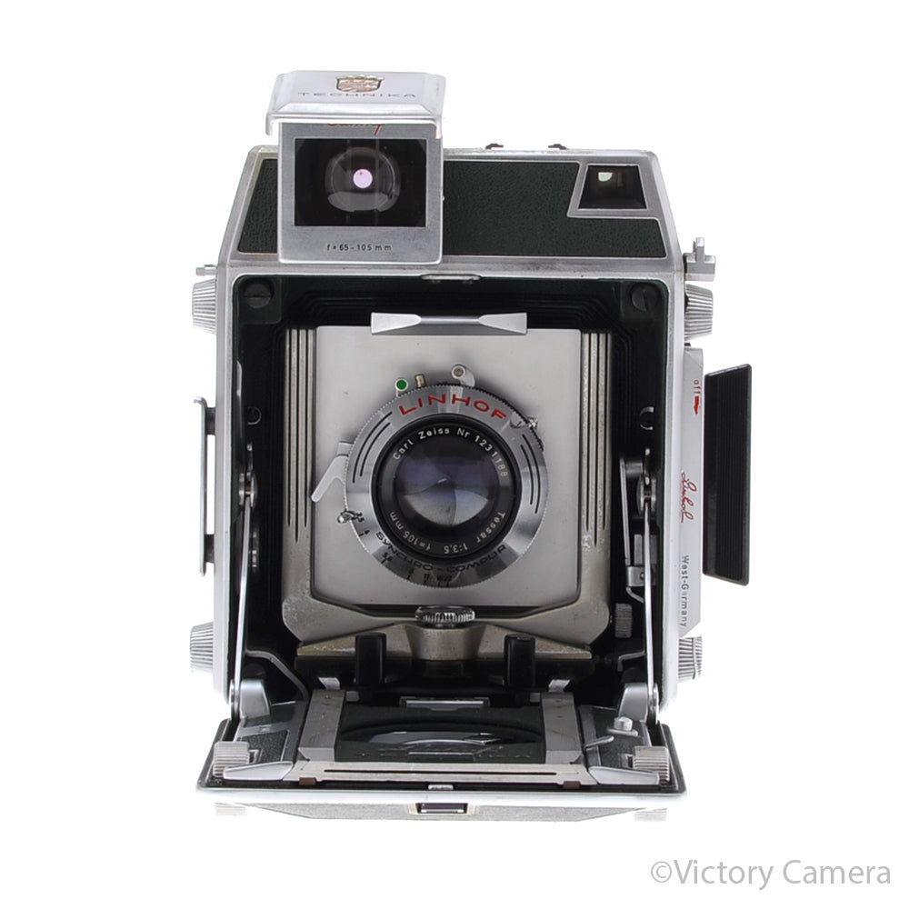 Linhof Technika III Green 6x9 Camera, 3 Lenses, Ground Glass [EXC] - Victory Camera