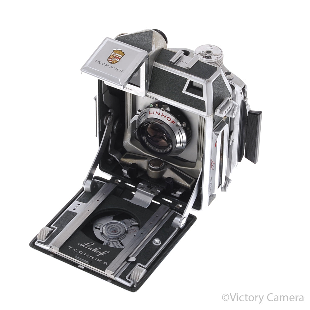 Linhof Technika III Green 6x9 Camera, 3 Lenses, Ground Glass [EXC] - Victory Camera