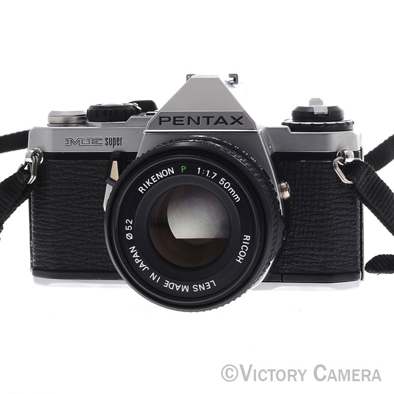 Pentax ME Super Chrome 35mm SLR Camera w/ 50mm f1.7 Lens - New Seals- [EXC] - Victory Camera