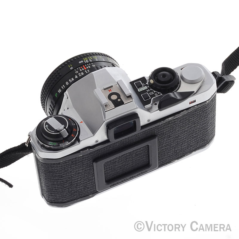 Pentax ME Super Chrome 35mm SLR Camera w/ 50mm f1.7 Lens - New Seals- [EXC] - Victory Camera