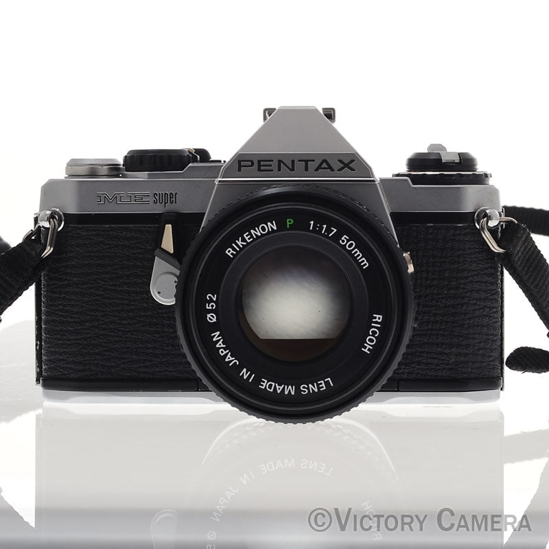 Pentax ME Super Chrome 35mm SLR Camera w/ 50mm f1.7 Lens - New Seals- [EXC] - Victory Camera