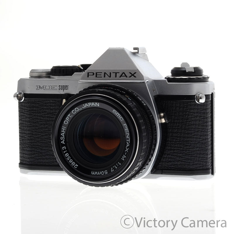 Pentax ME Super Chrome 35mm SLR Camera w/ 50mm f1.7 Lens [EXC] - Victory Camera