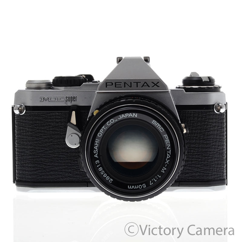 Pentax ME Super Chrome 35mm SLR Camera w/ 50mm f1.7 Lens [EXC] - Victory Camera