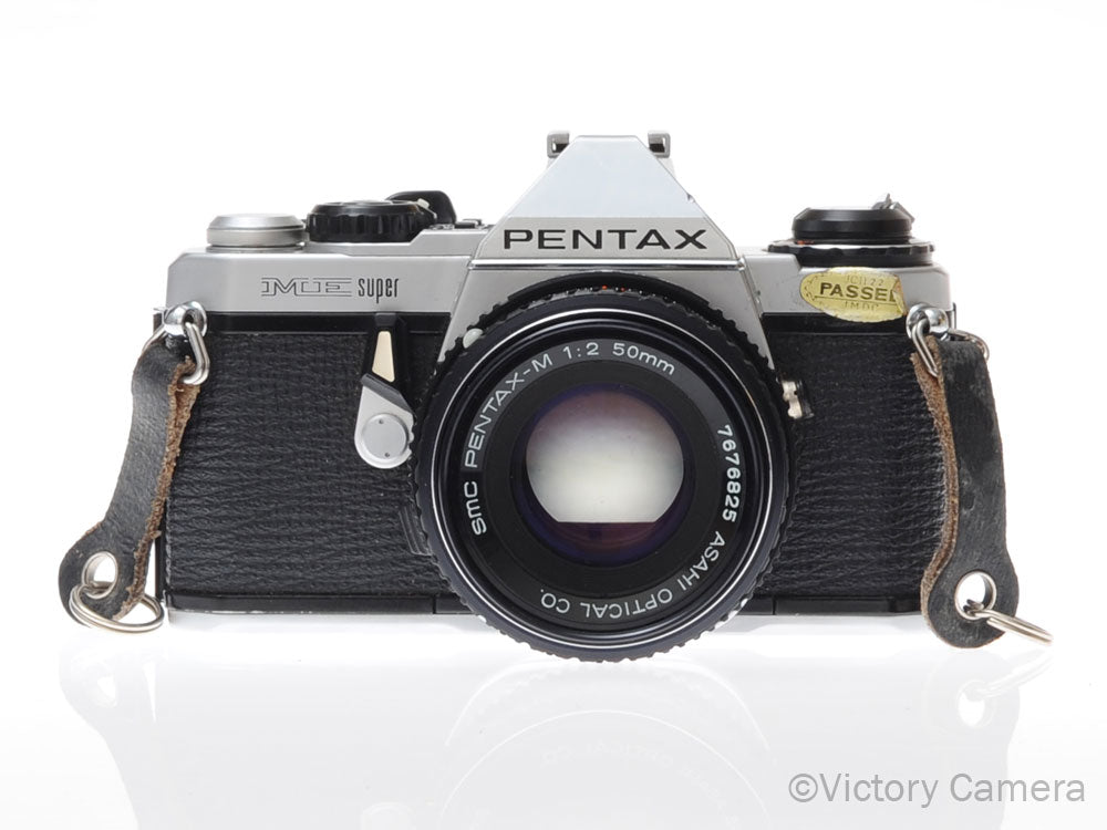 Pentax ME Super Chrome 35mm SLR Camera w/ 50mm f2 Lens [EXC-] - Victory Camera