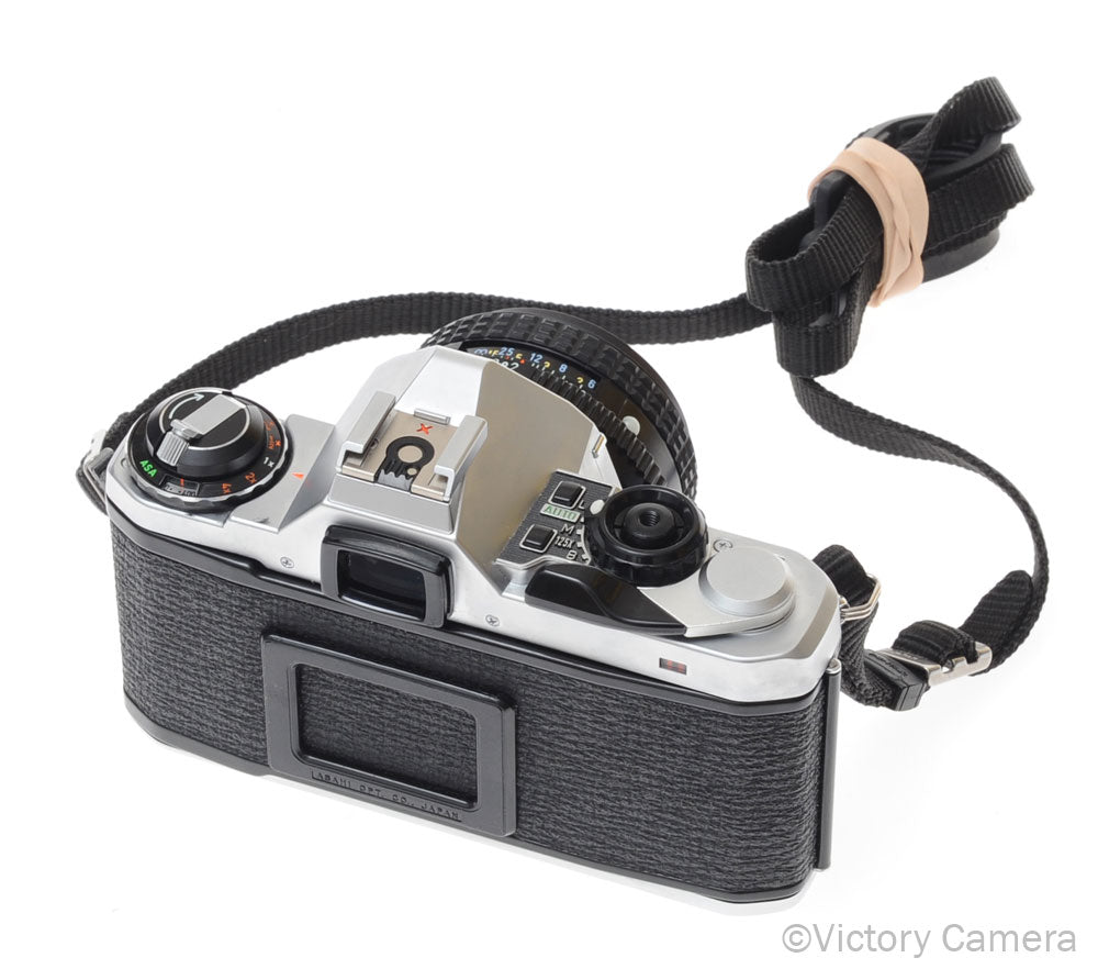Pentax ME Super Chrome 35mm SLR Camera w/ 50mm f2 Lens [EXC+] - Victory Camera