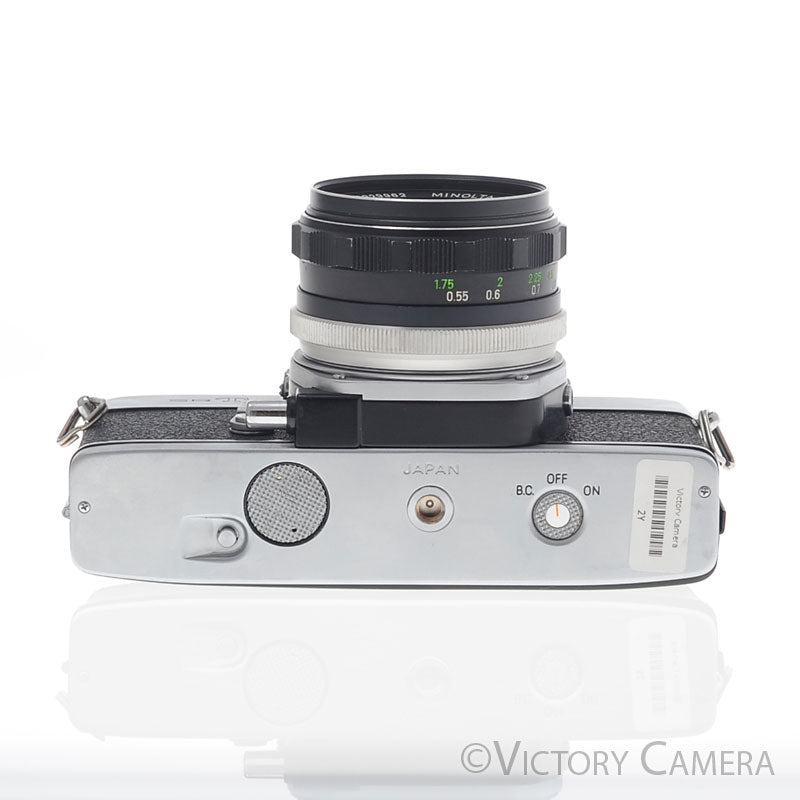 Minolta SRT101 SRT 101 Chrome 35mm Camera with 55mm F1.7 Lens [EXC] - Victory Camera