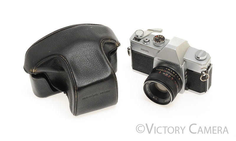 Mamiya 500 DTL Chrome 35mm SLR Camera w/ 50mm f2 Lens -No Meter- [EXC-] - Victory Camera