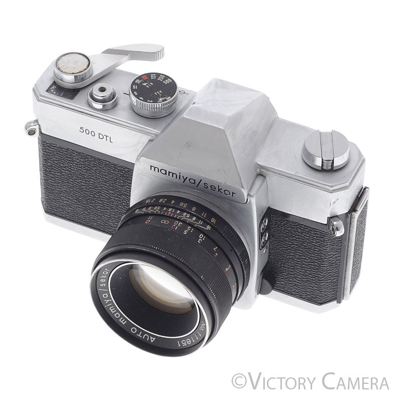 Mamiya 500 DTL Chrome 35mm SLR Camera w/ 55mm f1.8 Lens -No Meter- [EXC-] - Victory Camera