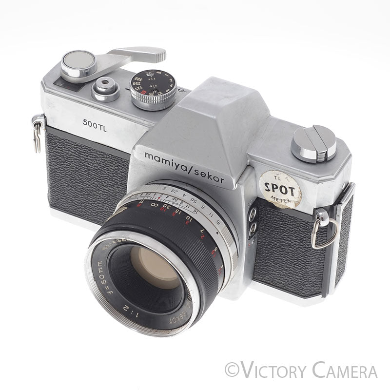 Mamiya/Sekor 500TL 35mm Film Camera w/ 50mm f2 Lens -NO METER- [GOOD] image 2