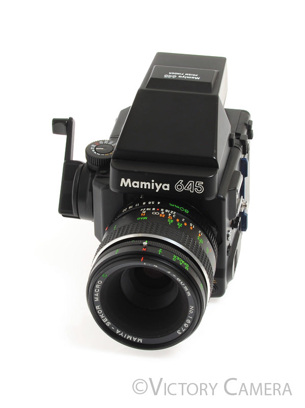 Mamiya 645 Super Medium Format Film Camera w/ Prism Finder 80mm f4 Macro Lens - Victory Camera