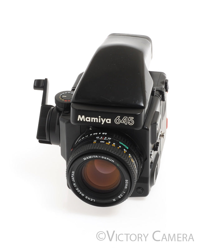 Mamiya 645 Super Medium Format Film Camera w/ Prism Finder 80mm Lens Winder - Victory Camera