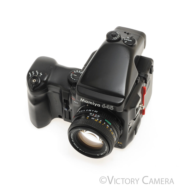 Mamiya 645 Pro Camera AE Metered Prism FE401 w/ 80mm N Lens &amp; Winder [EXC]