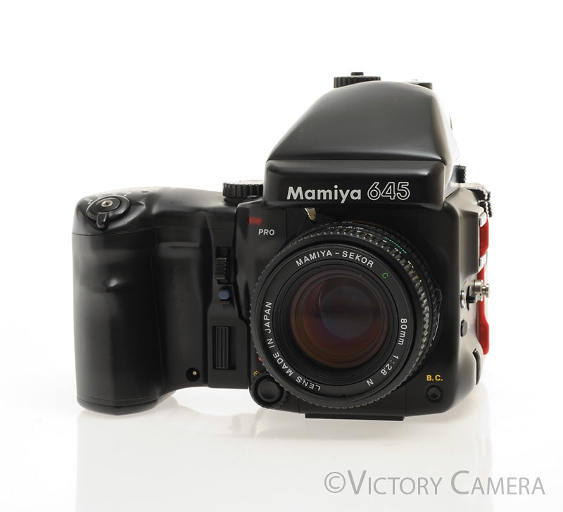 Mamiya 645 Pro Camera AE Metered Prism FE401 w/ 80mm N Lens &amp; Winder [EXC]
