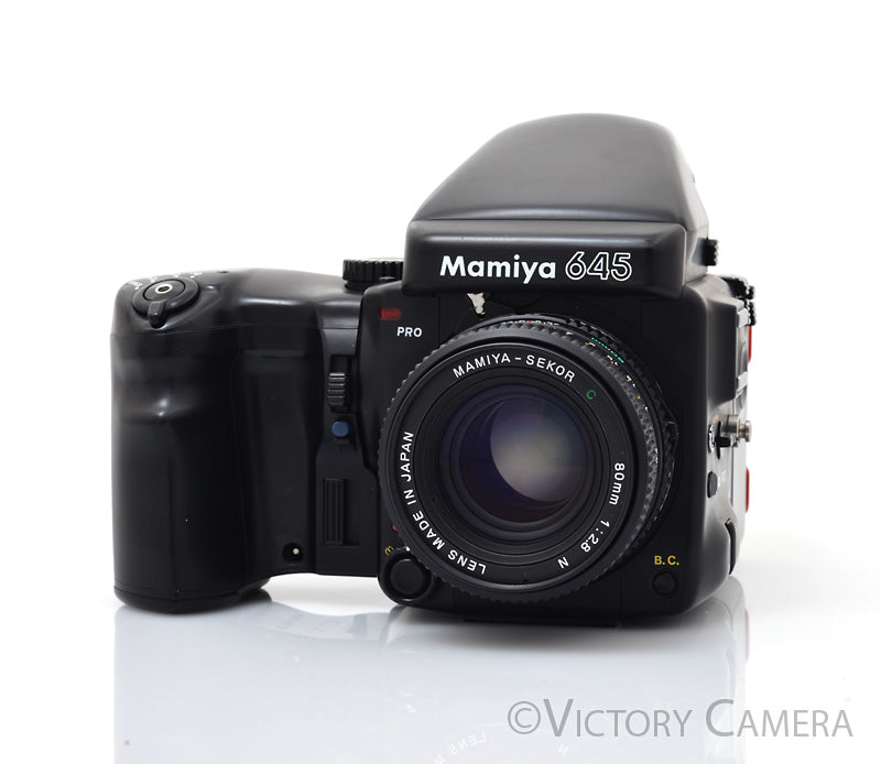 Mamiya 645 Pro Camera Eye Level Prism w/ 80mm N Lens & Winder [EXC+] - Victory Camera
