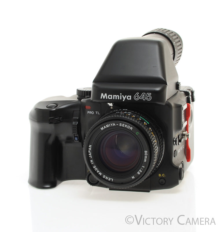Mamiya 645 Pro TL Camera w/ 80mm Lens, Metered Prism, Power Winder  [EXC+] - Victory Camera