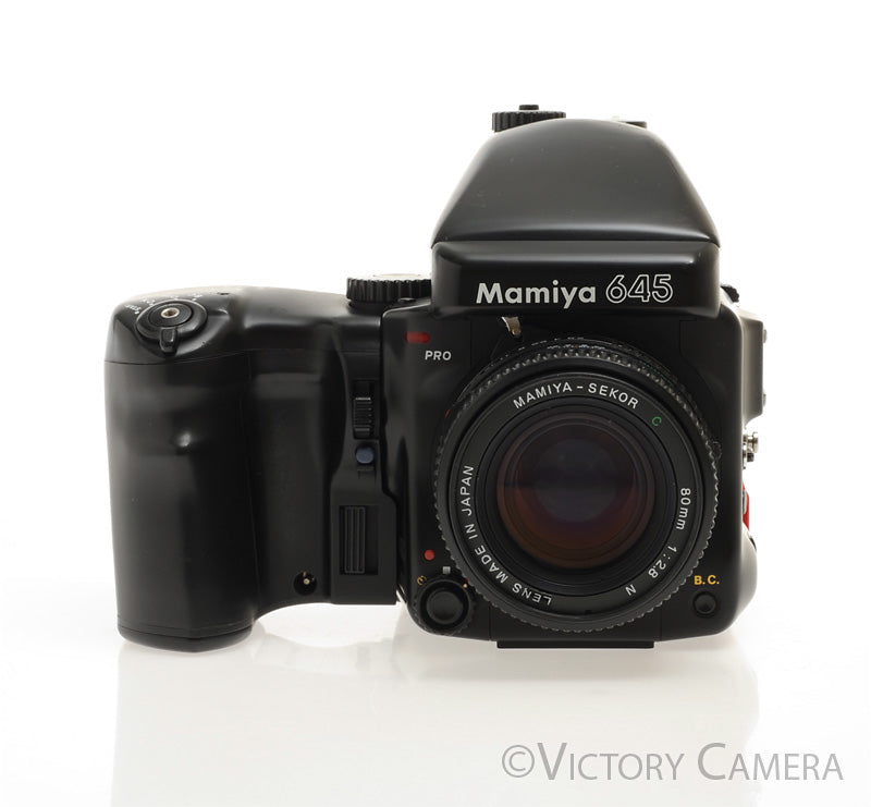 Mamiya 645 Pro Camera AE Metered Prism FE401 w/ 80mm N Lens &amp; Winder [EXC]