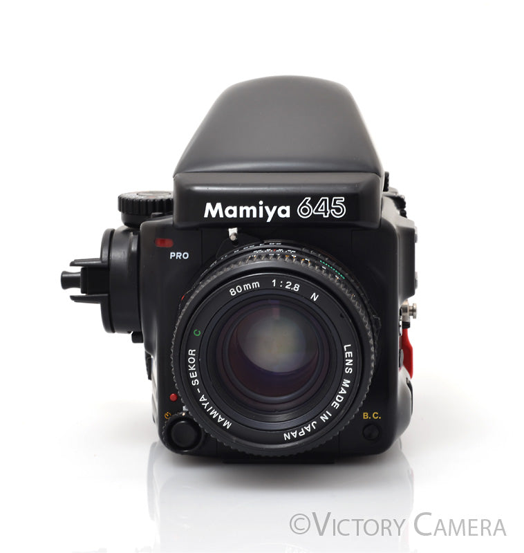 Mamiya 645 Pro Camera Eye Level Prism w/ 80mm Lens &amp; 120 Back  [EXC+] - Victory Camera