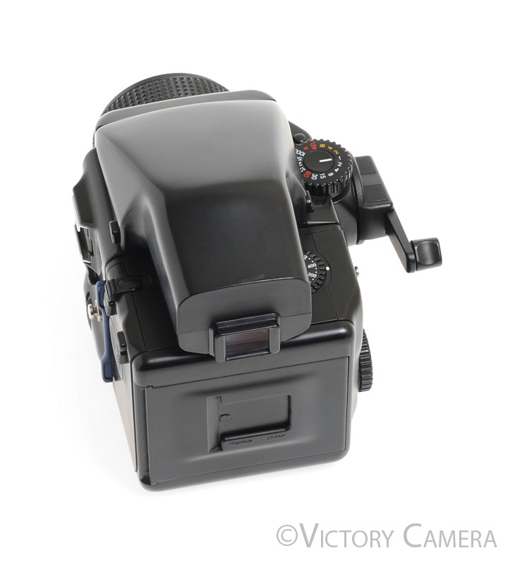 Mamiya 645 Pro Camera Eye Level Prism w/ 80mm Lens &amp; 120 Back [EXC+] - Victory Camera