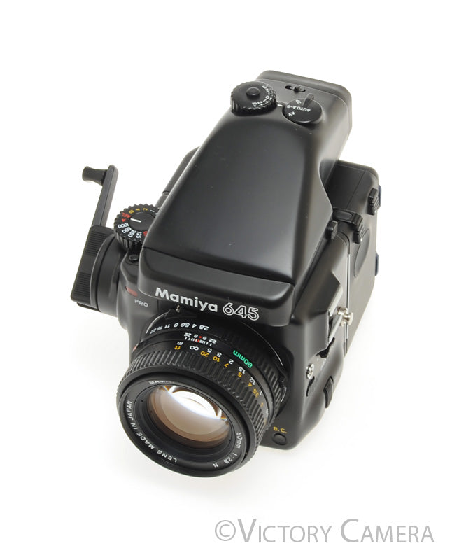 Mamiya 645 Pro Camera AE Metered Prism FE401 80mm f2.8 N Lens [MINT-] - Victory Camera
