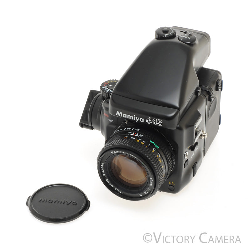 Mamiya 645 Pro Camera AE Metered Prism FE401 80mm f2.8 N Lens [MINT-] - Victory Camera