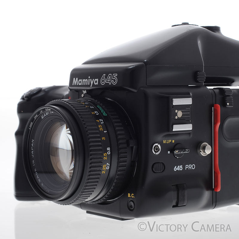 Mamiya 645 Pro Camera AE Metered Prism FE401 w/ 80mm N Lens & Winder [