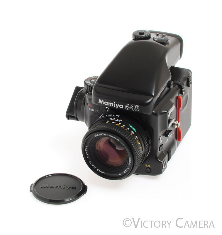 Mamiya 645 Pro TL Camera AE Metered Prism FE401 80mm f2.8 N Lens -Nice- - Victory Camera