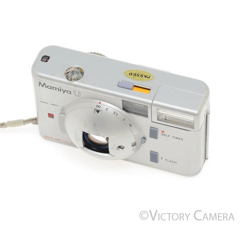 Mamiya U Silver 35mm Film Point &amp; Shoot Film Camera w/ 35mm f2.8 Lens [EXC-] - Victory Camera