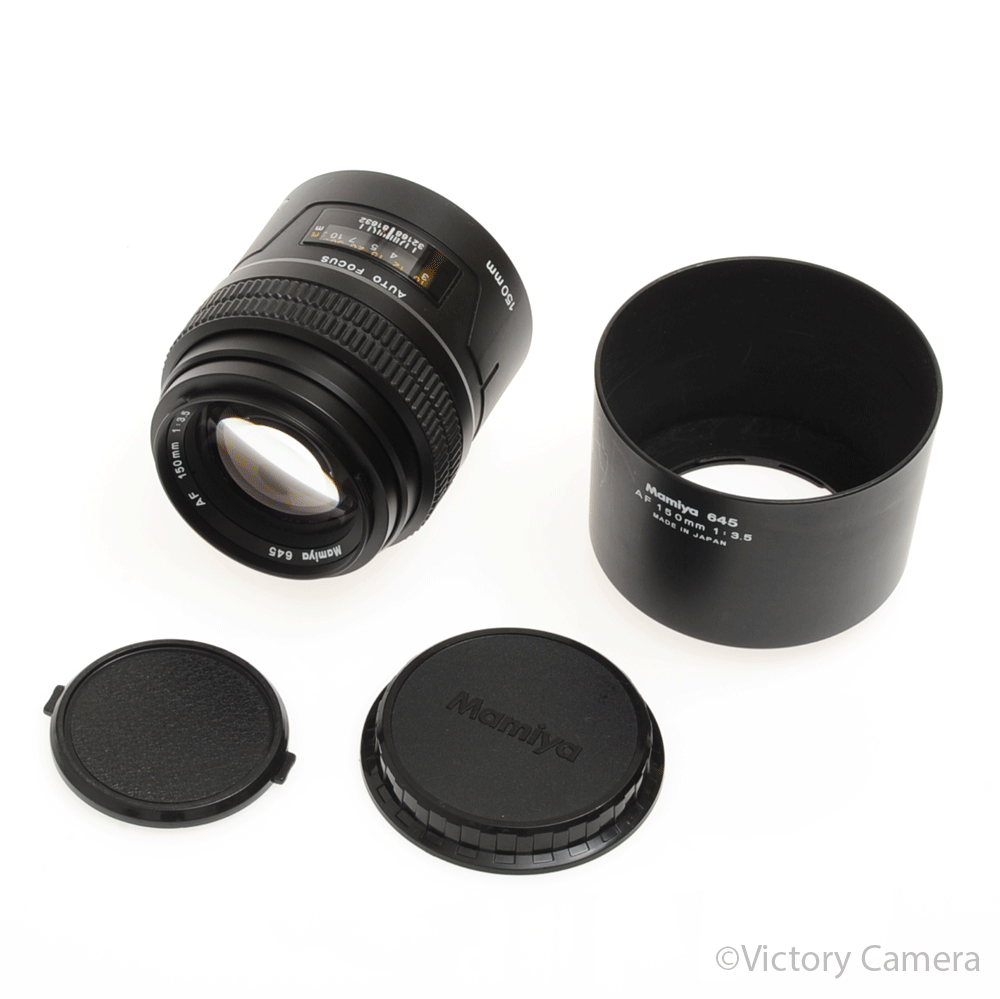 Mamiya 645 AF 150mm f3.5 Telephoto Prime Lens -Clean w/ Shade- [EXC+] - Victory Camera