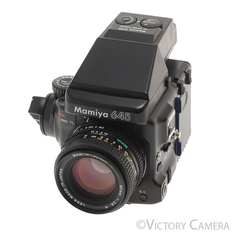 Mamiya 645 Pro TL Camera AE Metered Prism Finder 80mm f2.8 Lens [EXC]