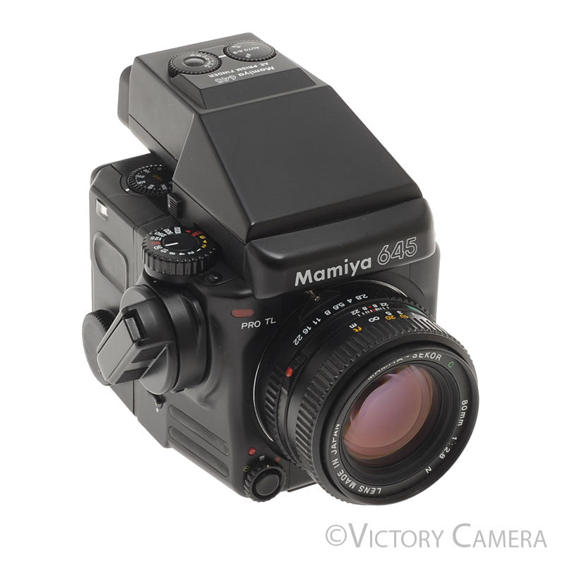 Mamiya 645 Pro TL Camera AE Metered Prism Finder 80mm f2.8 Lens [EXC] - Victory Camera