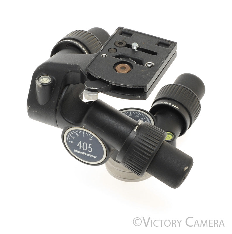 Manfrotto 405 3-Way Tripod Head w/ QR Quick Release Plate [EXC] - Victory Camera