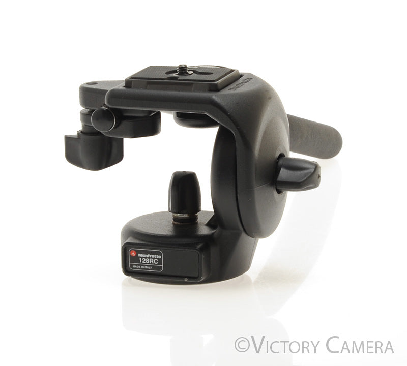 Manfrotto 128RC Tripod Head w/ QR Plate &amp; Arm [EXC] - Victory Camera