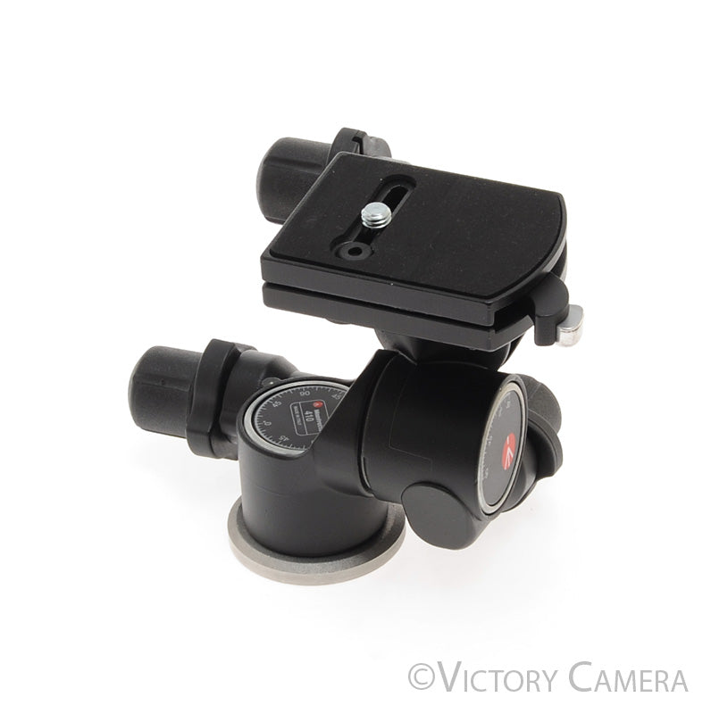 Manfrotto Bogen 3-Way Geared Pan-and-Tilt Head with 410PL QR [MINT] - Victory Camera