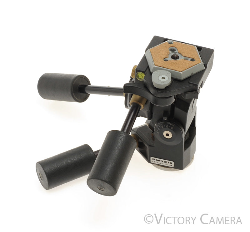 Bogen 3039 3-Way Pan Tilt Tripod Head w/ Bubble Levels + QR Plate - Victory Camera