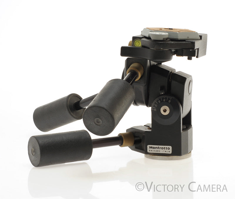 Bogen 3039 3-Way Pan Tilt Tripod Head w/ Bubble Levels + QR Plate - Victory Camera