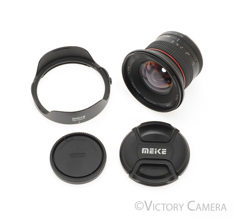 Meike 12mm f2.8 Multicoated Wide Angle Fisheye Lens for APS-C Sony E  [MINT-] - Victory Camera