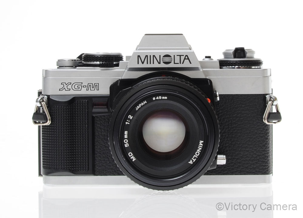 Minolta XG-M Chrome SLR Film Camera w/ 50mm f2 Prime Lens [EXC+] - Victory Camera