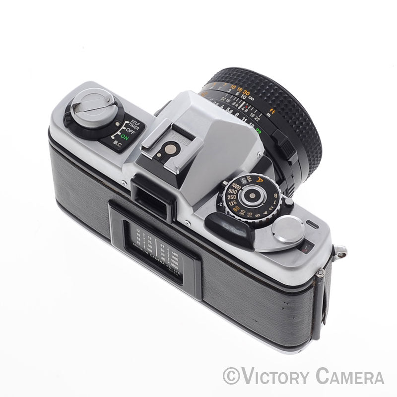 Minolta XG-7 XG7 Chrome 35mm Camera w/ Rokkor-X 50mm f1.7 Lens  [EXC+] - Victory Camera
