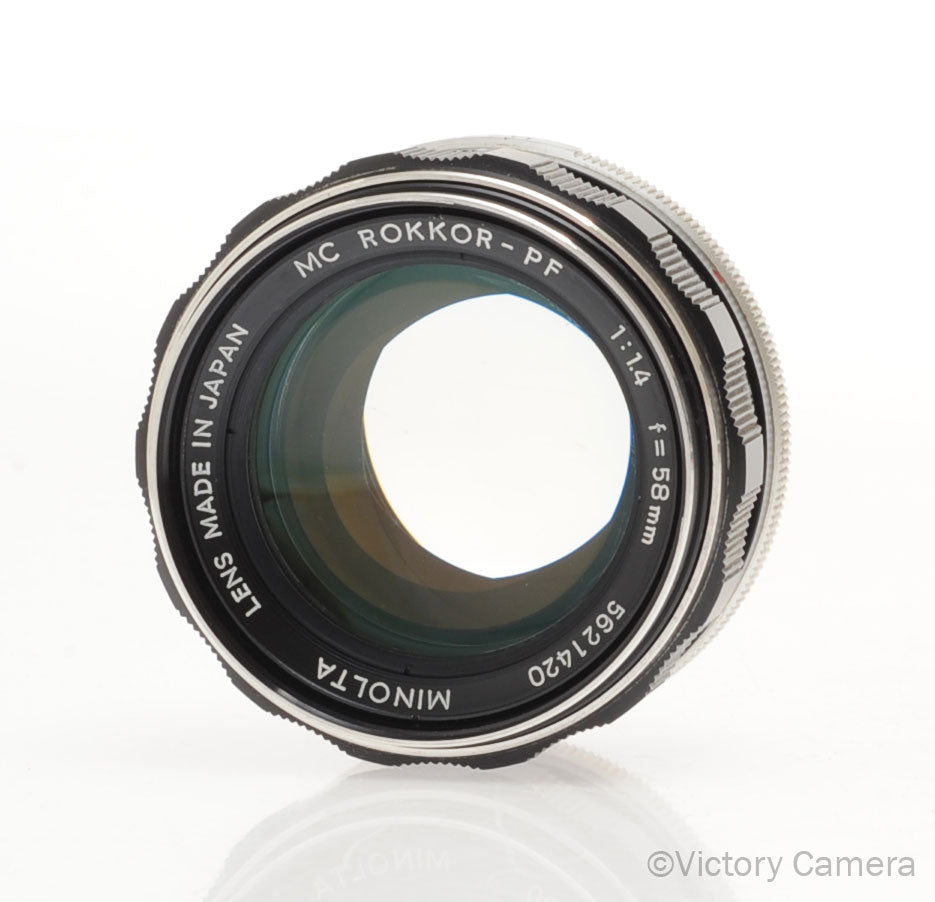 Minolta Rokkor-PF MC 58mm f1.4 Prime Lens [EXC] - Victory Camera