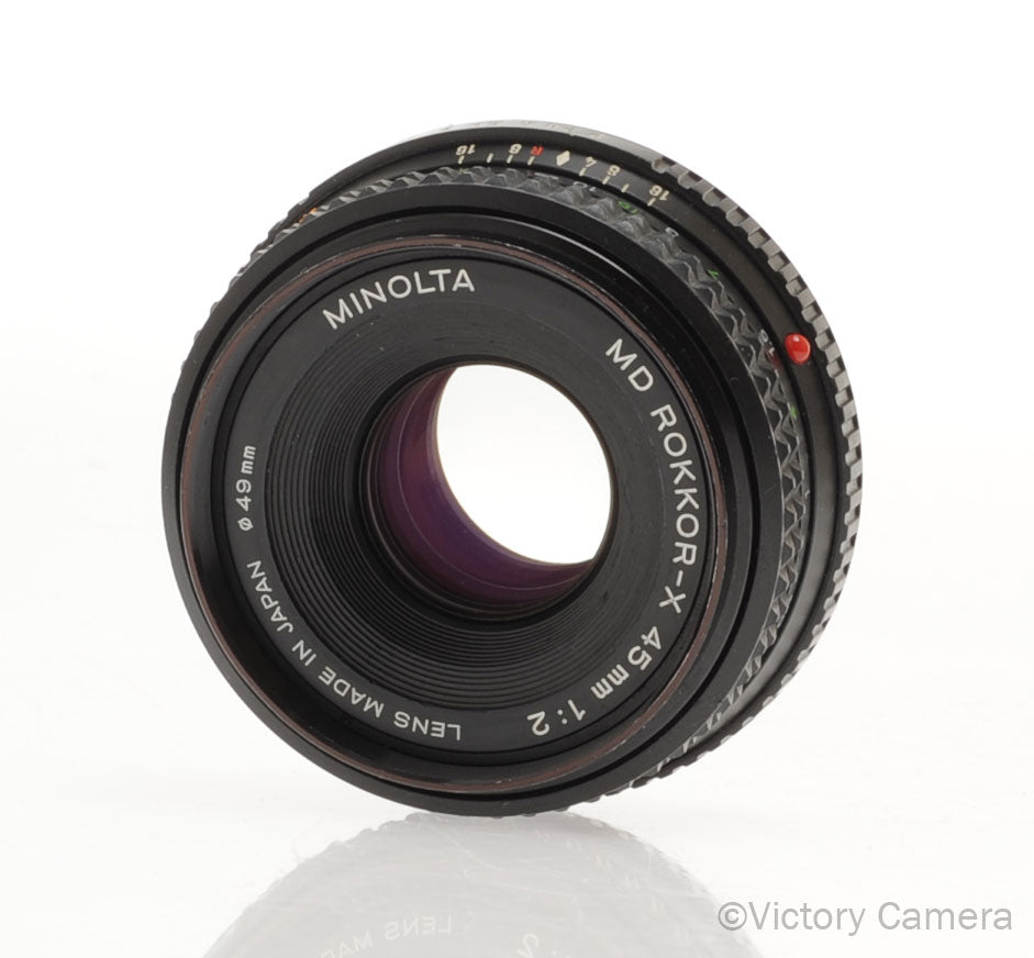 Minolta MD Rokkor-X 45mm f2 Manual Focus Pancake Prime Lens [EXC] - Victory Camera