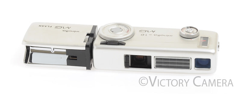 Minolta-16 MG Chrome 16mm Subminitature Spy Camera Kit -Clean in Case- - Victory Camera