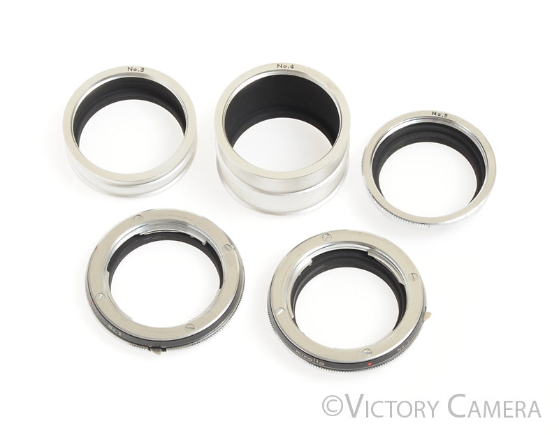 Minolta MD Extension Tube Set No.1, No.2, No.3, No.4, No.5  [EXC+] - Victory Camera