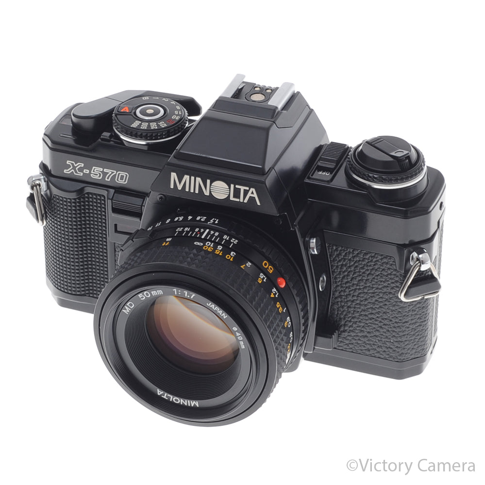 Minolta X-570 Black SLR Film Camera 50mm f1.7 Lens [EXC+] image 2